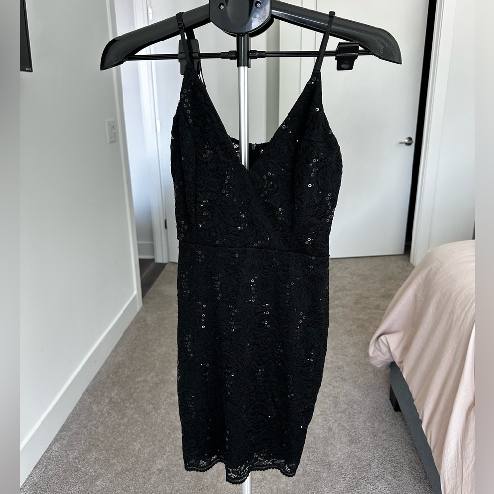 Elegant Black Sequin Dress